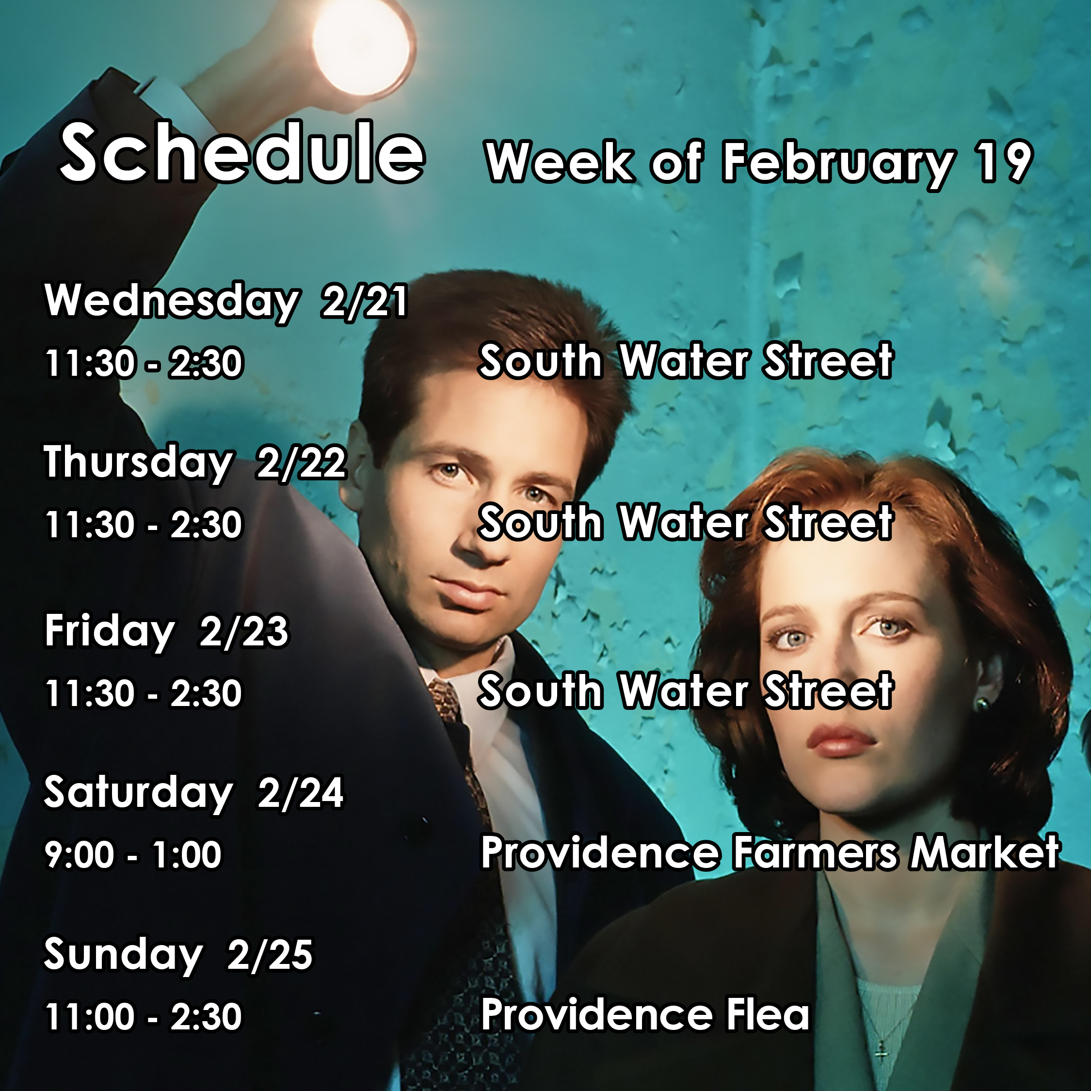 Our schedule for the week of February 19, 2024.rocket fine street food